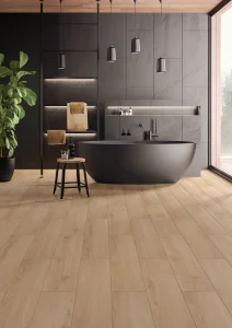 Floer Hybrid Laminat Städte Boden Zamora Sandgrau Eiche Stimmung