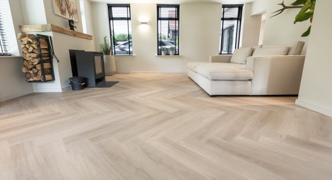 Floer Walfischgrät Vinyl Boden im Wohnzimmer Orca Unbehandelt grosses Haus
