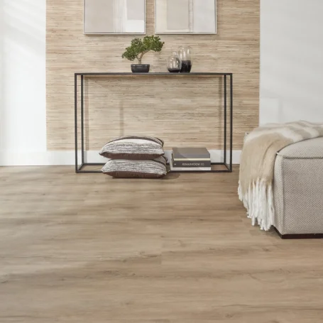 Floer Landhaus Klick Vinyl Boden Graue Eiche Wohnzimmer