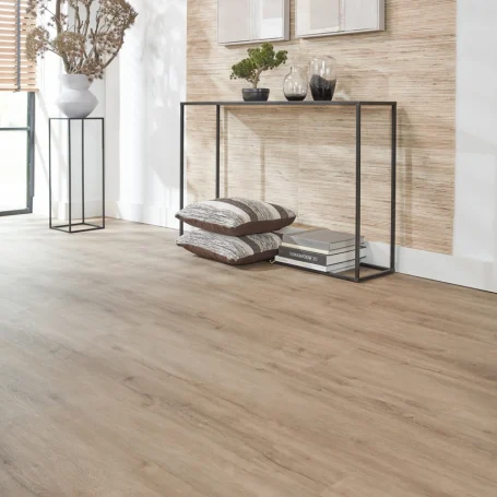 Floer Landhaus Klick Vinyl Boden Graue Eiche Wohnzimmer