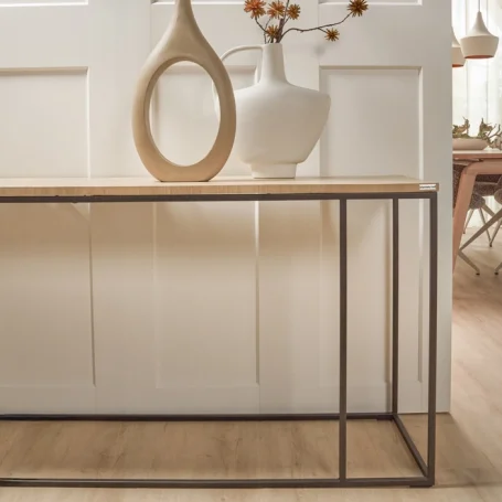 Floer Landhaus Klick Vinyl Creme Eiche das Wohnzimmer