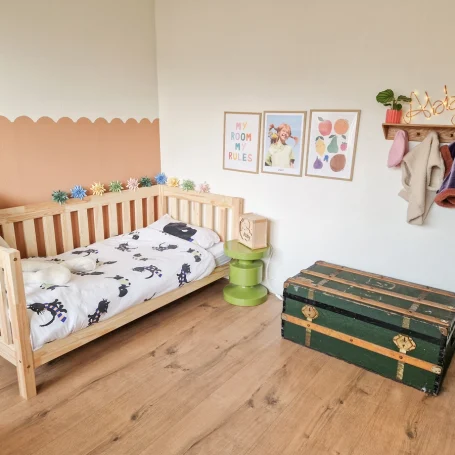 Floer Landhaus Laminat boden Robuste Braune Eiche Schlafzimmer