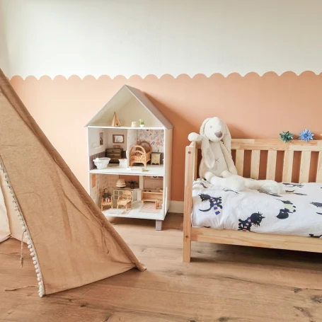 Floer Landhaus Laminat boden Robuste Braune Eiche Schlafzimmer