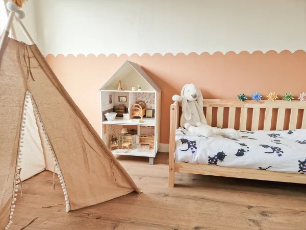 Floer Landhaus Laminat boden Robuste Braune Eiche Schlafzimmer