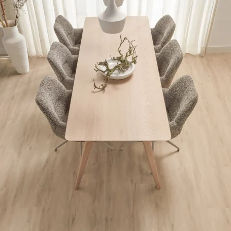 Floer Landhaus Vinyl Creme Eiche das Wohnzimmer