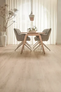 Floer Landhaus Vinyl Creme Eiche das Wohnzimmer